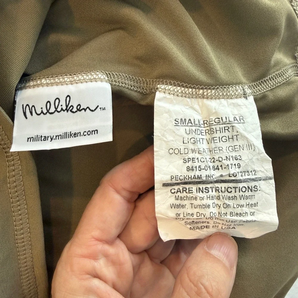Milliken‎ GEN III Level 1 Base Layer Set Unisex Small Regular Coyote Brown
